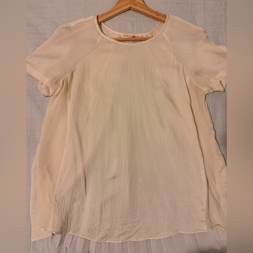 Rebecca Taylor Cream Short Sleeve Top